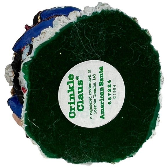 1994 Crinkle Claus American Santa Figurine Christmas Possible Dream Uncle Sam - Picture 8 of 8